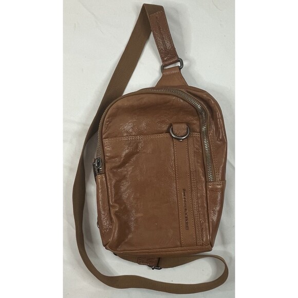Spikes & Sparrow Leather Sling Bag ONE SHOULDER BACKPACK  BROWN - Picture 1 of 16